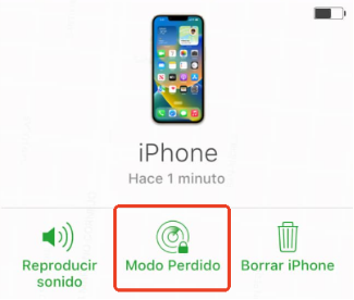 La opción de Modo Perdido de iPhone