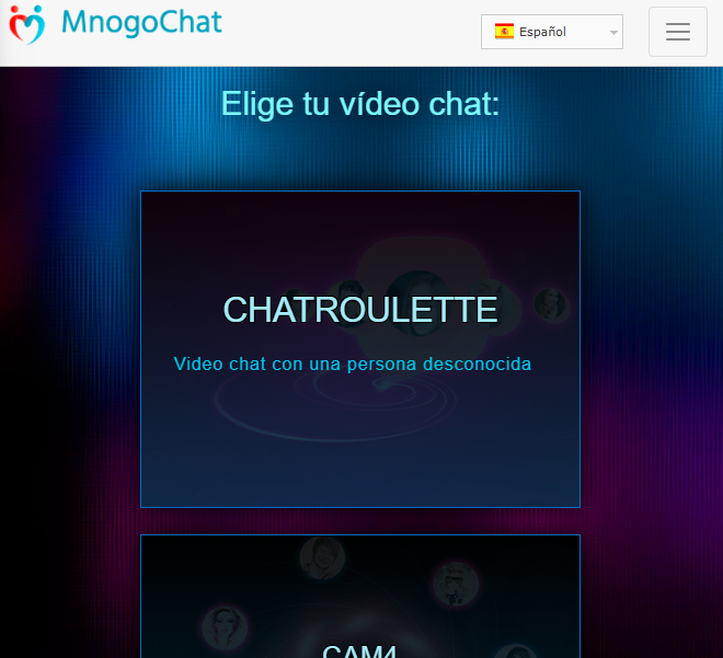 Página de operación de la función de videollamada de MnogoChat