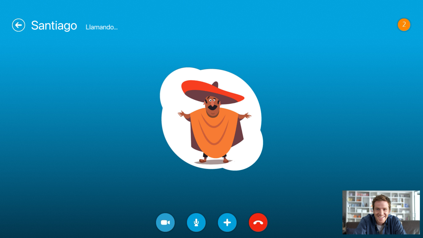 Página de videollamada de skype