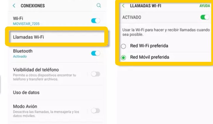 Psaos de activar la función del llamadas por wifi de Android