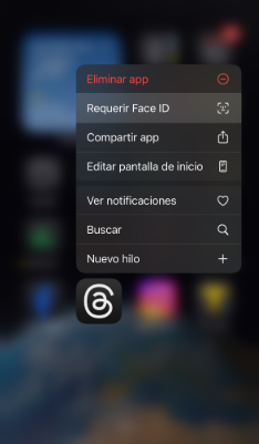 bloquear una aplicación con Face ID