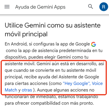 gemini disponible con ok google