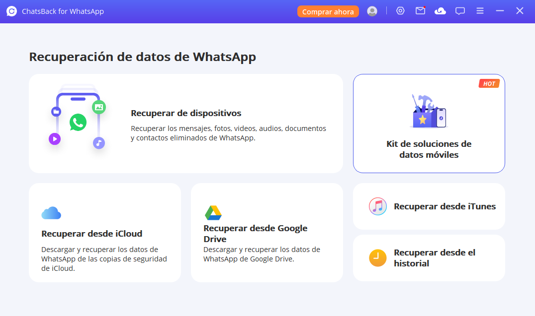 iMyFone ChatsBack WhatsApp Recuperación