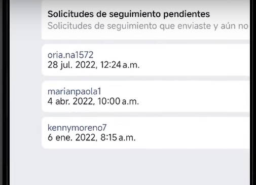 las solicitudes enviadas instagram