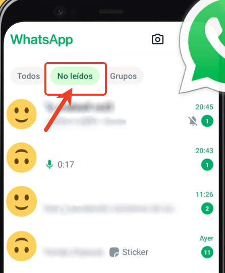 mensaje no leido whatsapp