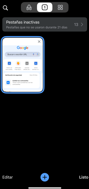 activar navegacion privada en google
