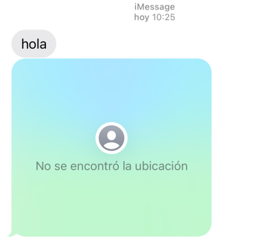 no se encontro la ubicacion