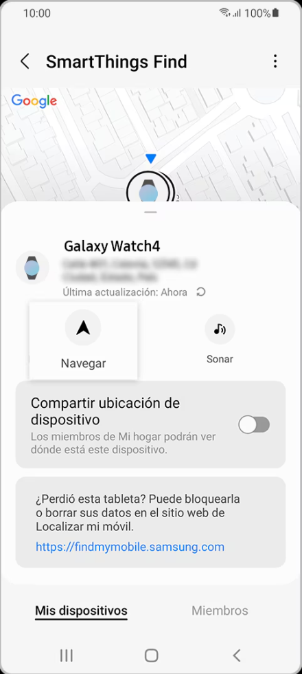 pagina de Samsung SmartThings Find