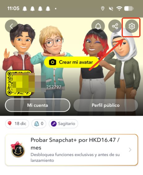 Abrir ajustes de Snapchat