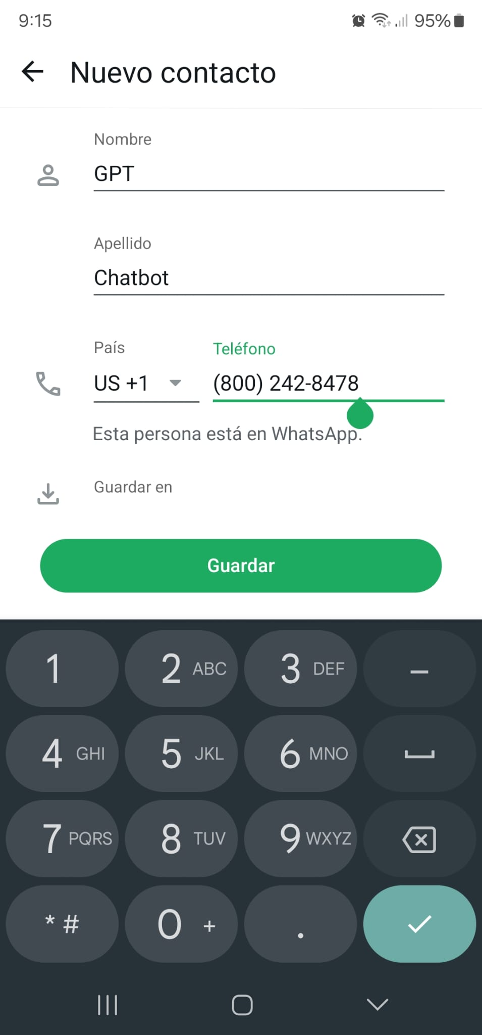 Añadir el número oficial de ChatGPT en WhatsApp