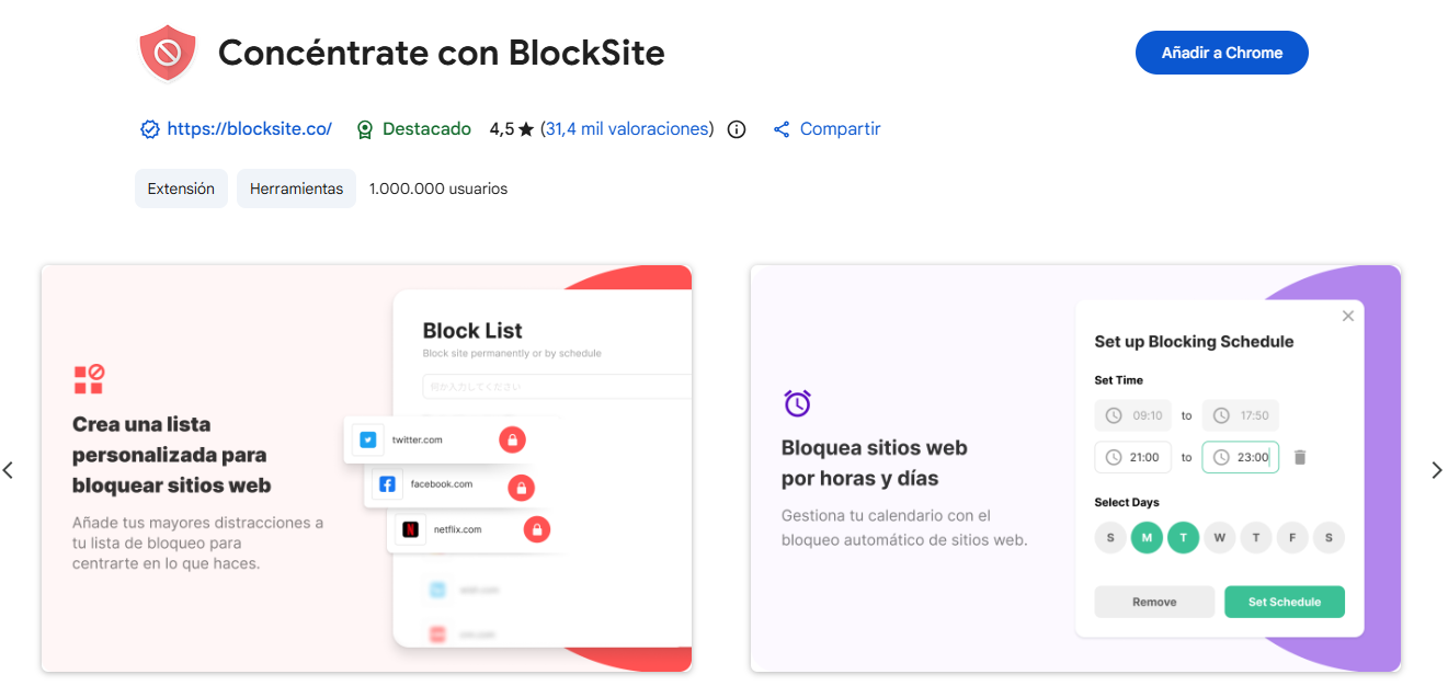 BlockSite bloqueador