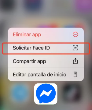 Bloquear Messenger en iPhone con Face ID