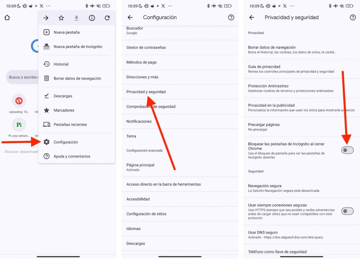 Bloquear las pestañas de Incógnito al cerrar Chrome