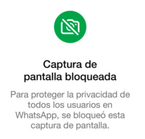 Captura de pantalla bloqueada en WhatsApp