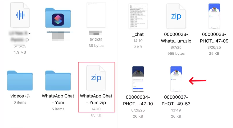 Carpeta de chat exportada de WhatsApp