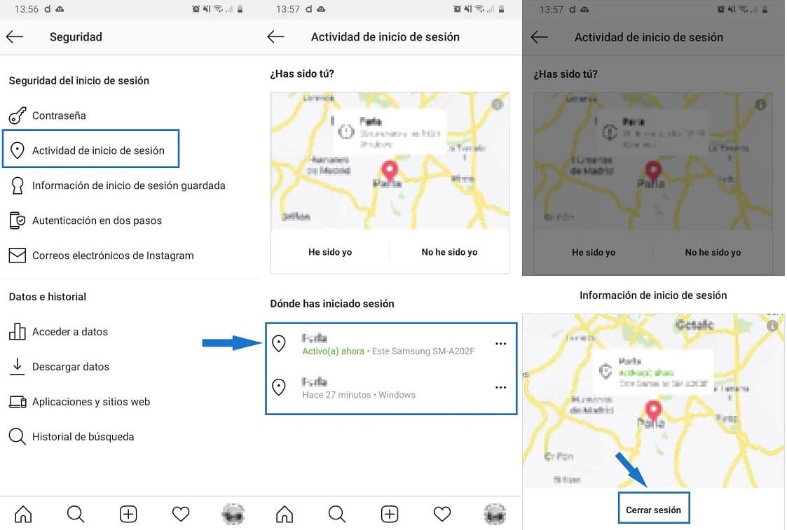 Cómo cerrar sesión de Instagram en otros dispositivos