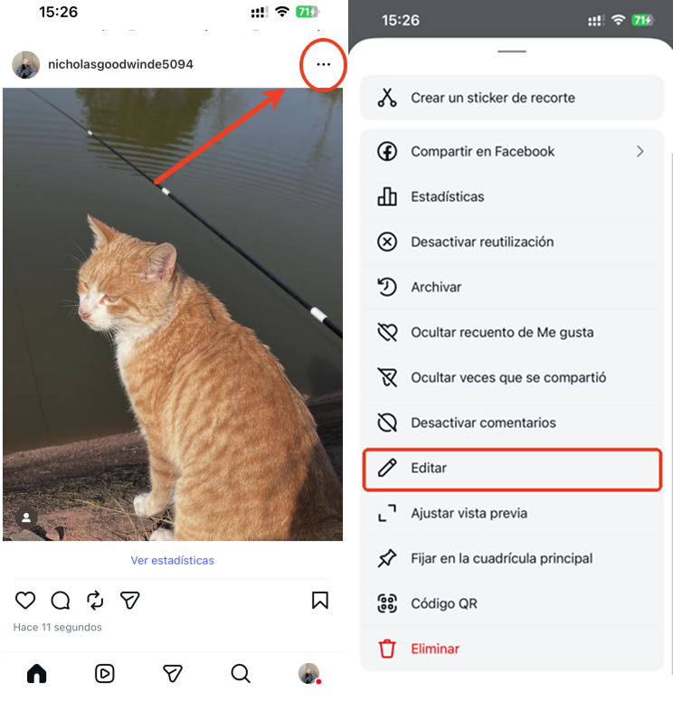 Cómo editar una publicación para etiquetar después de subirla