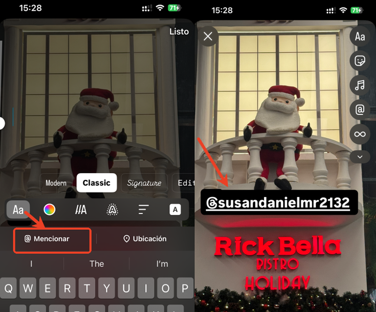 Cómo etiquetar en historias de Instagram por texto
