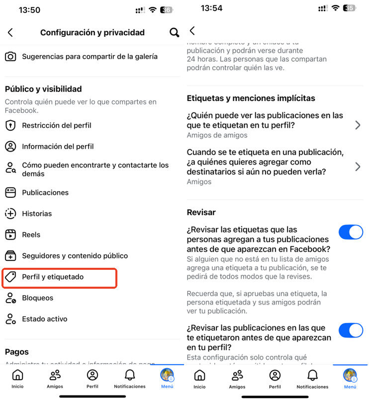 Configura quién puede etiquetarte
