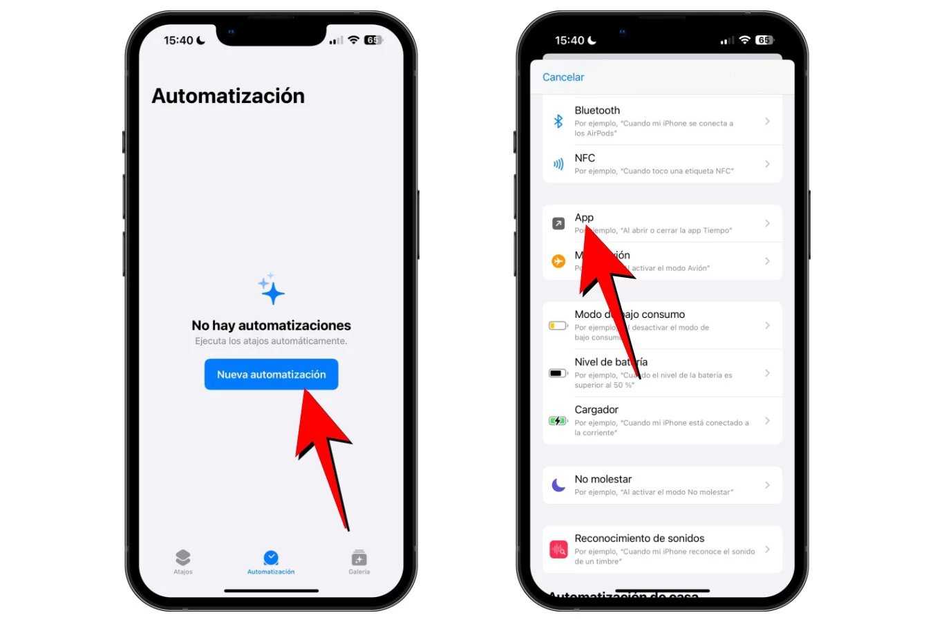 Da clic en nueva automatización