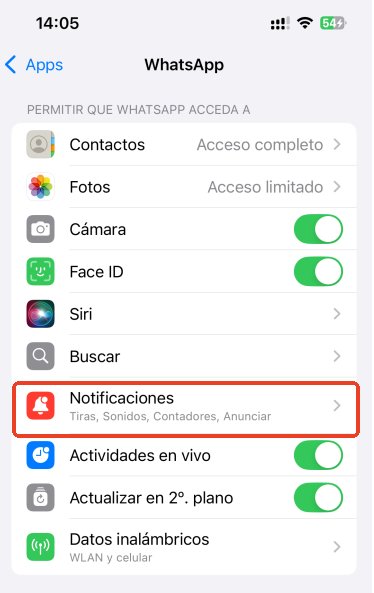 Desactivar las notificaciones de llamadas de WhatsApp en dispositivos iOS