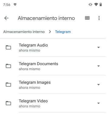 Descargas de Telegram en Android