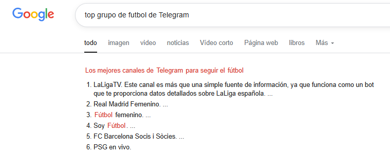 Encuentra grupos de Telegram en el motor de búsqueda