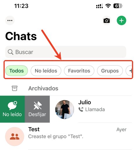 Filtros de chat whatsapp