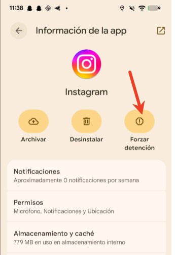 Forzar la detención de los registros en Android