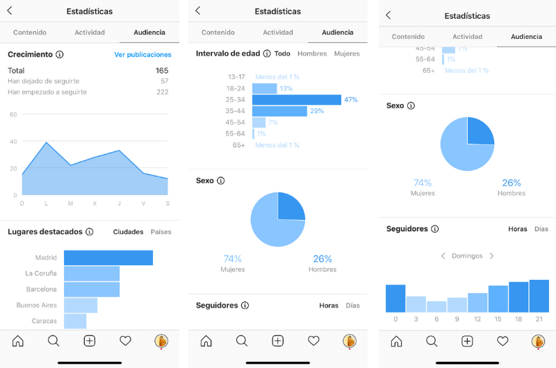 Instagram cuenta de empresa Insight