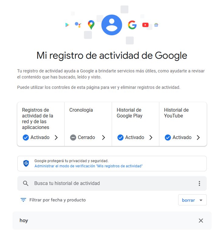 abrir Mi actividad en Chrome