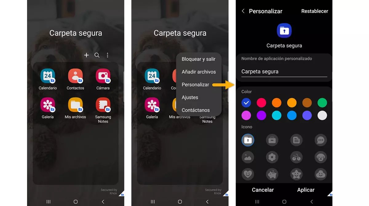 activar caepera segura samsung