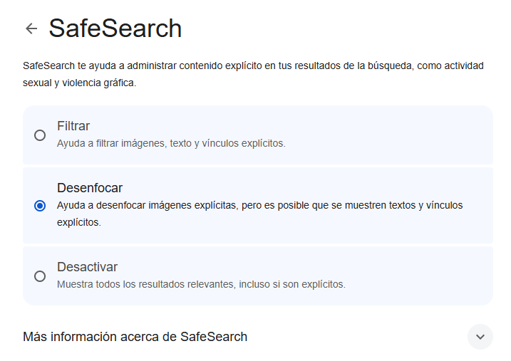 activar safesearch