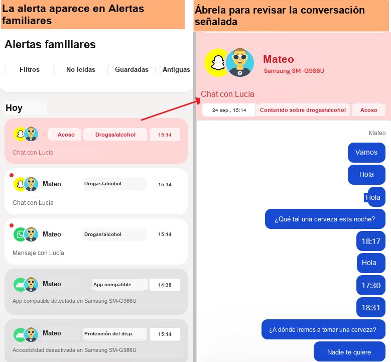 Contexto de una alerta de contenido en Bark