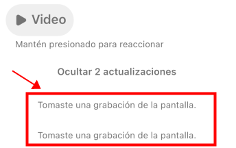 alguien tomó una grabación de la pantalla en instagram