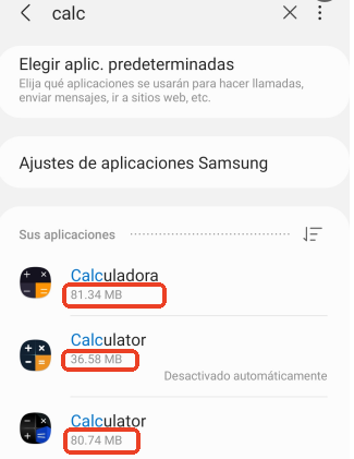 almacenamiento de calculadora