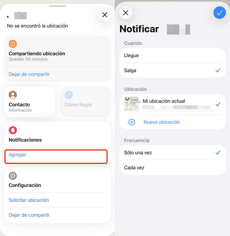 añadir notificaciones para alguien en Find My