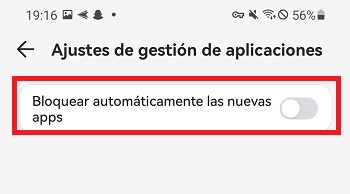 bloquear nuevas apps