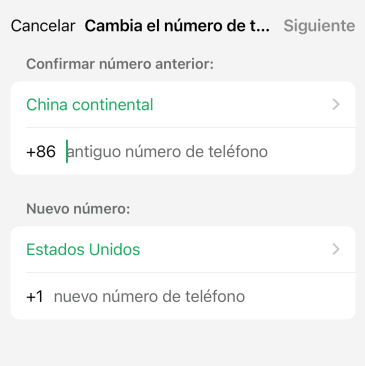 cambiar número de teléfono de WhatsApp