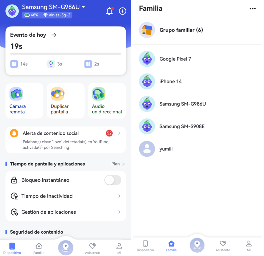 Chat familiar en AirDroid Control Parental