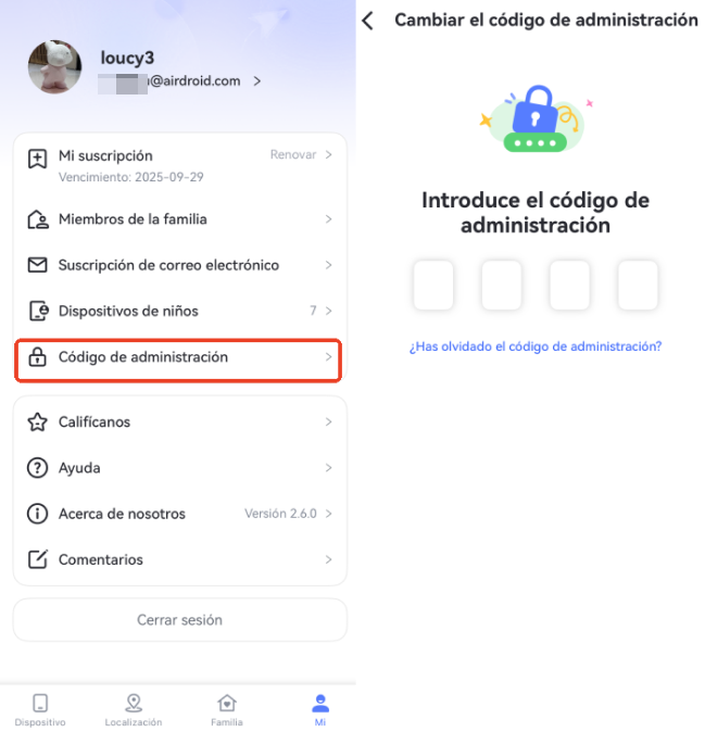 agregar código de admin