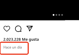 comprobar la hora de publicación en Instagram