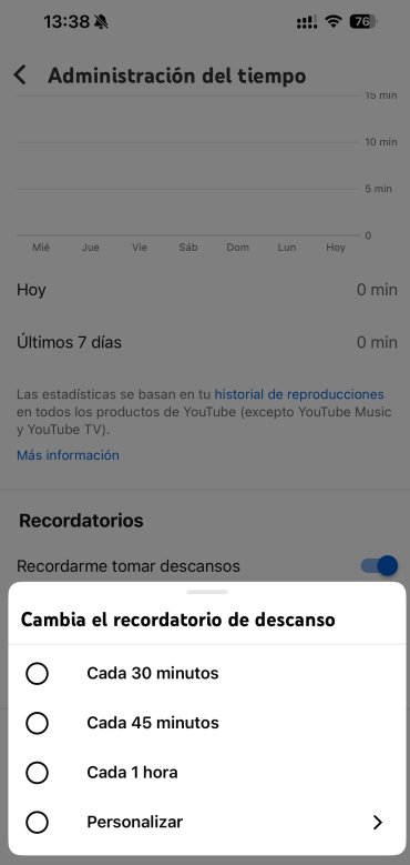 configurar recordatorio de YouTube