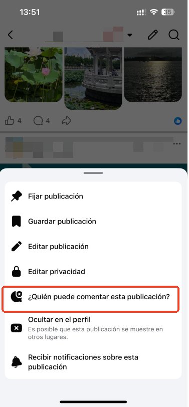 desactivar comentarios en una publicación específica