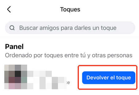 devolver el toque facebook