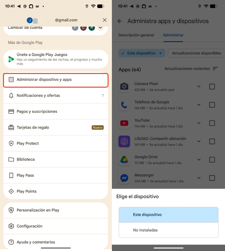 Reinstalar aplicaciones eliminadas desde Play Store