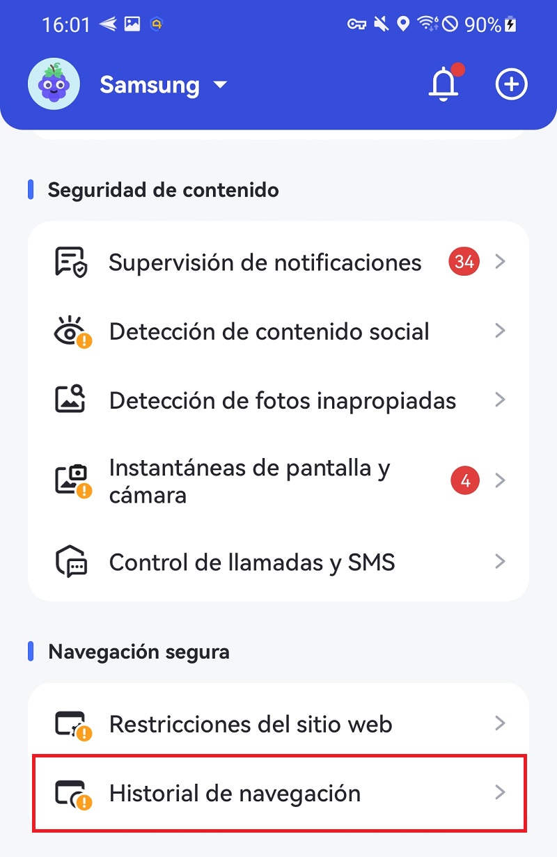 tocar restricciones de sitios web