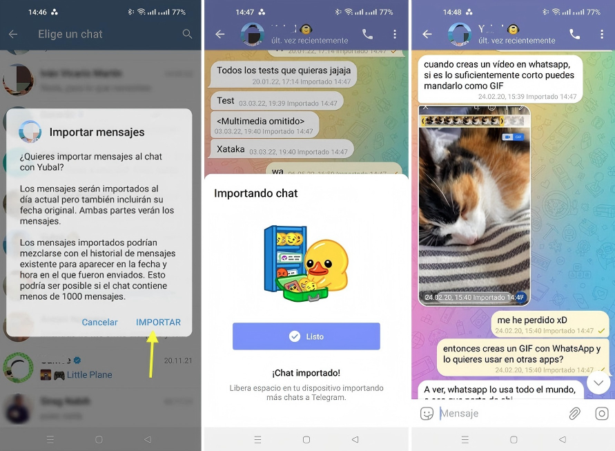 importar chat de whatsapp a telegram