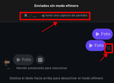 instagram notifica captura de pantalla