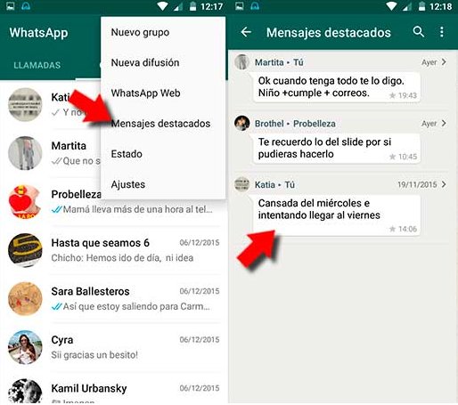 mensajes destacados en whatsapp